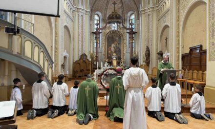 Szentmise a békéért a Tours-i Szent Márton-székesegyházban Szent Benedek közbenjárását kérve