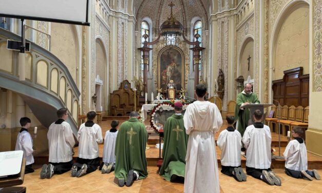 Szentmise a békéért a Tours-i Szent Márton-székesegyházban Szent Benedek közbenjárását kérve
